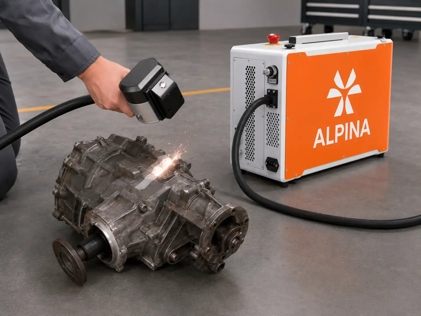Nettoyage laser métal sur pièce en acier - Alpina Laser