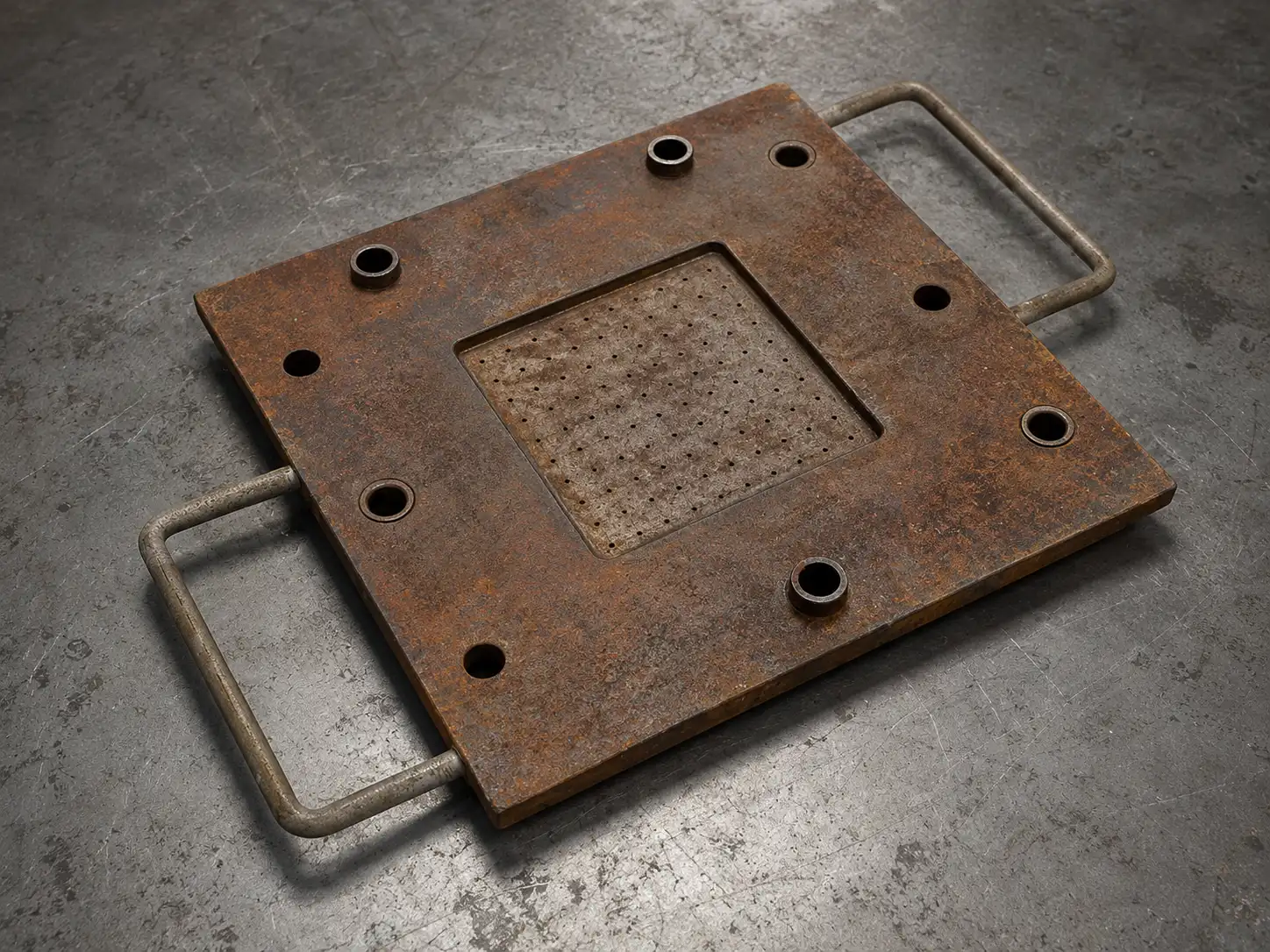 Plaque métallique avant nettoyage avec nettoyeur laser pulsé 200W Alpina Laser