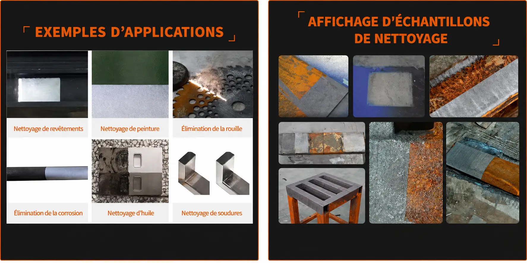 Applications de nettoyage et de décapage laser sur surfaces industrielles