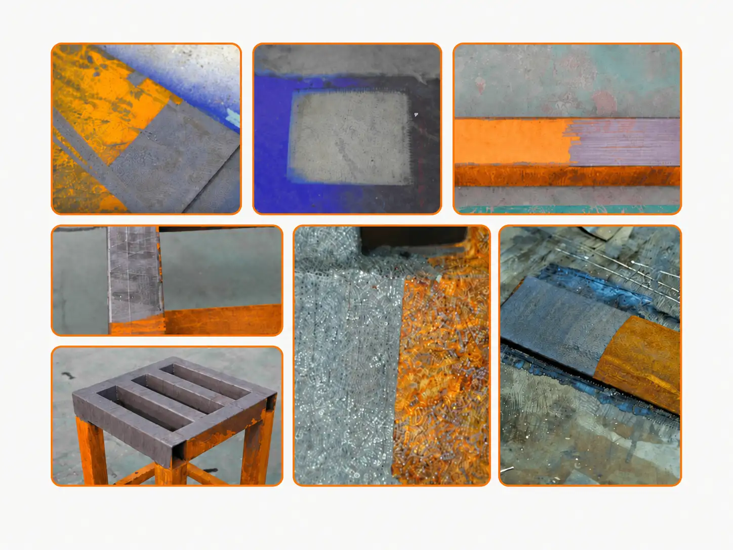 Exemples de nettoyage laser sur surfaces métalliques