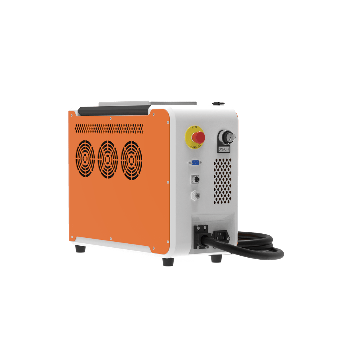 Nettoyeur laser pulsé 100W Alpina Laser en vue latérale gauche du châssis portable