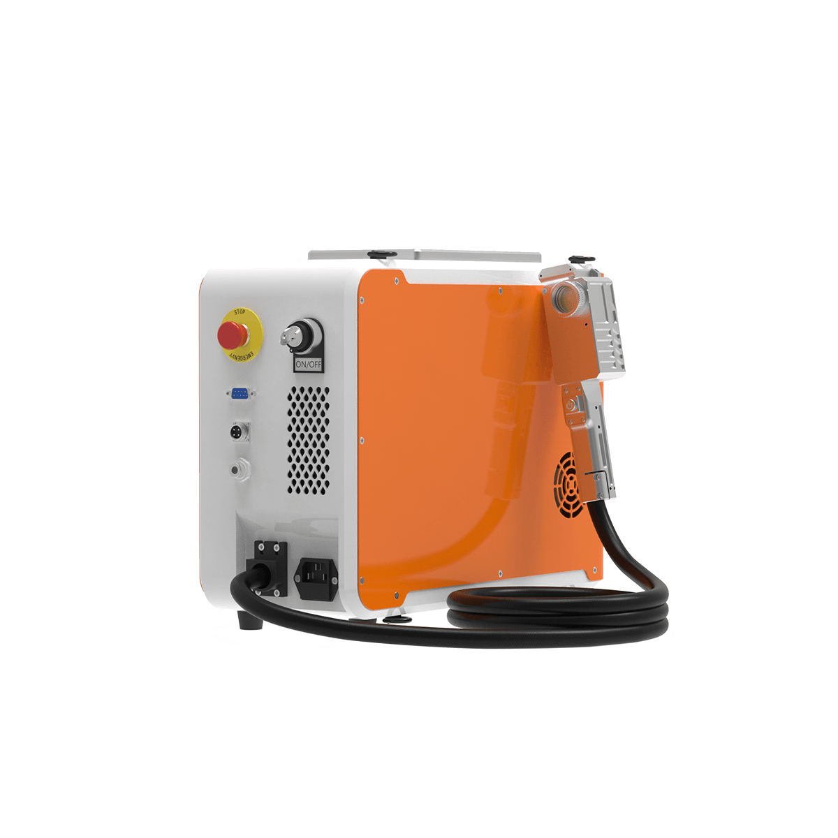 Nettoyeur laser pulsé 100W Alpina Laser vu de l’avant, format compact et transportable