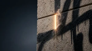 Nettoyage laser d'un graffiti sur une surface minérale
