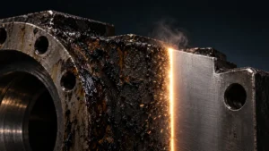 Retrait de résidus industriels au laser sur une installation