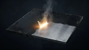 Retrait de peinture au laser sur un support métallique