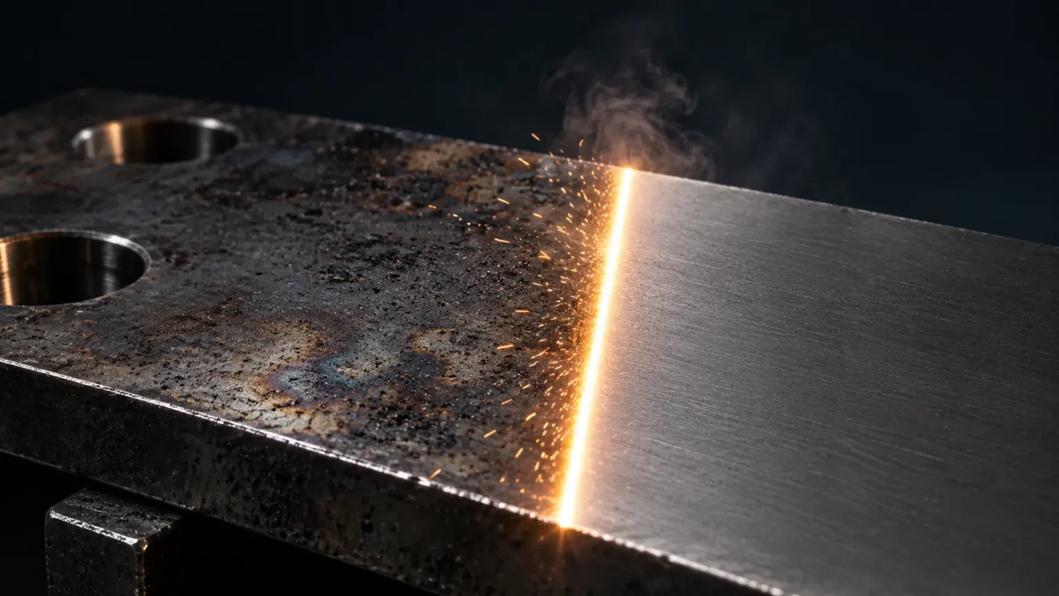 Préparation au laser d'une surface métallique avant traitement industriel