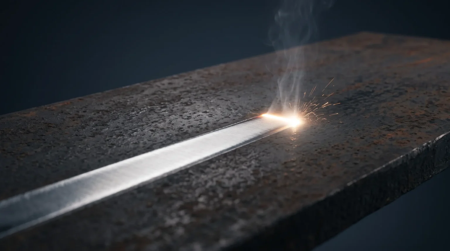 Préparation d'une surface métallique au laser avant soudure