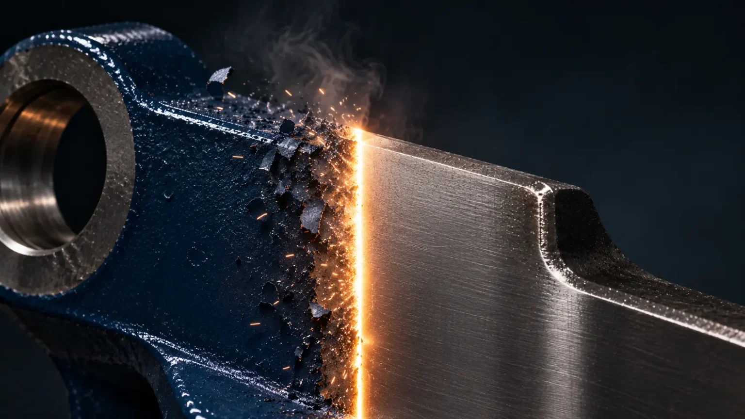 Retrait au laser d'un revêtement industriel sur une pièce métallique
